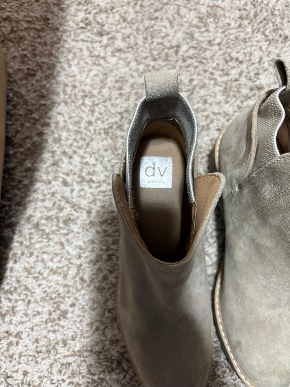 DV by Dolce Vita Taupe Suede Chelsea Booties